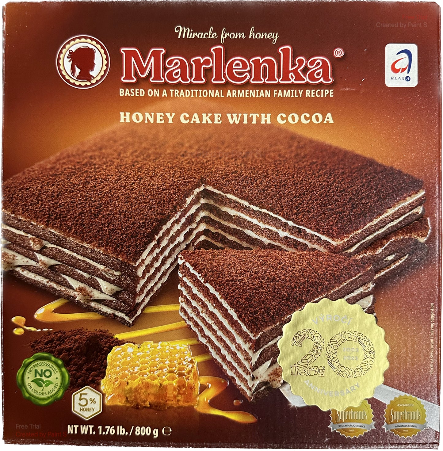 2579: MARLENKA HONEY CAKE WITH COCOA (Refrigerated) 6/800g $22