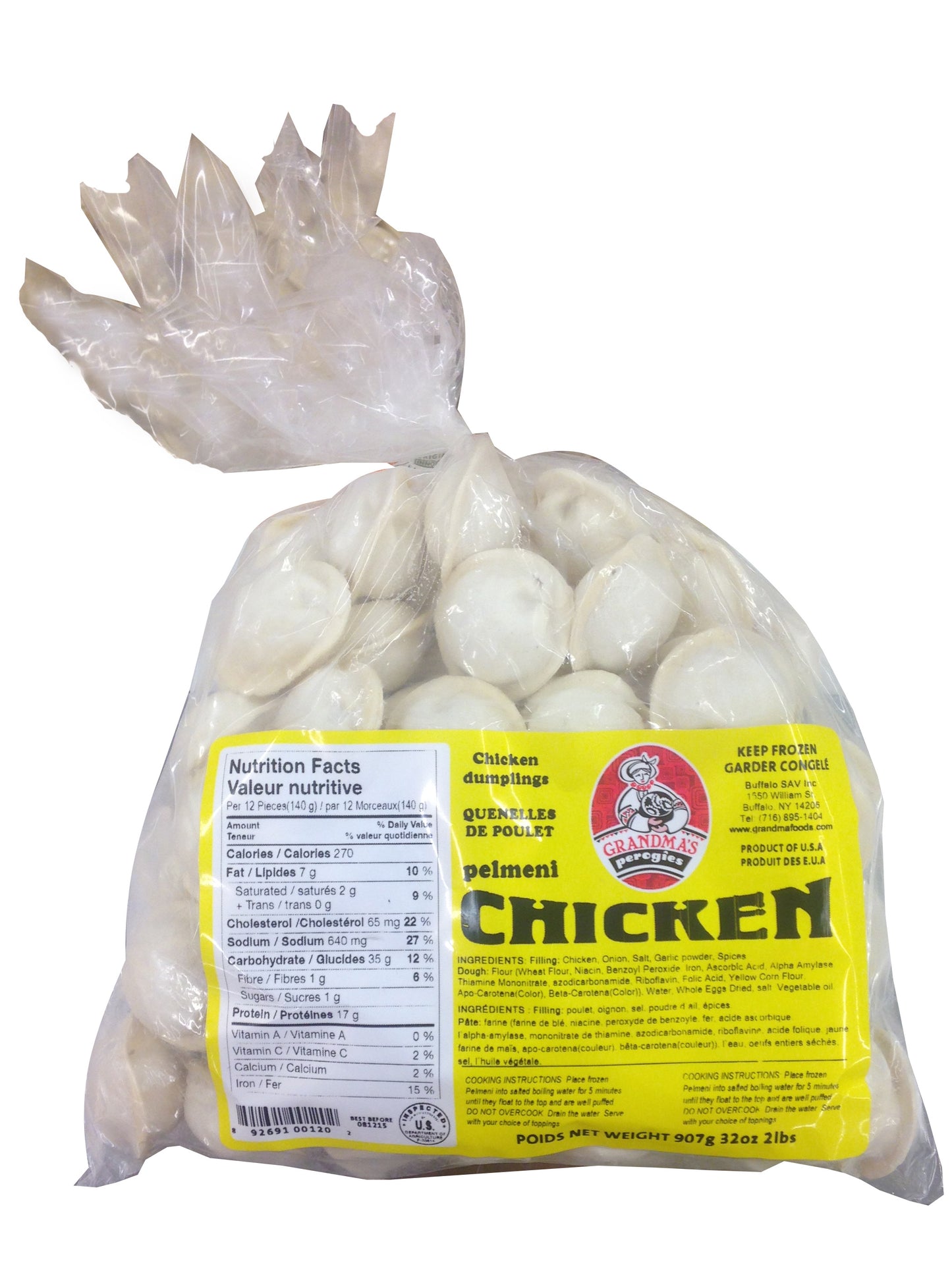 100164: GRANDMAS CHICKEN PEROGIES - 14/908G - $6.50