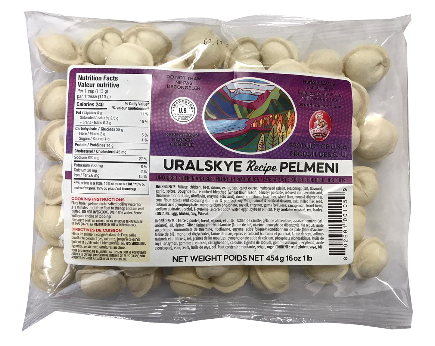 1336: GRANDMAS - MINI URALSKIYE PEROGIES - 24/454G - $4.50