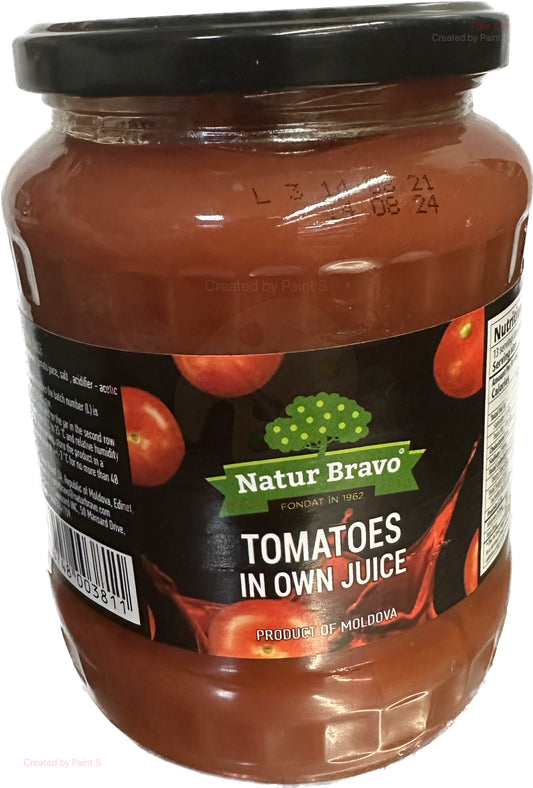 2507: NATUR BRAVO - TOMATOES IN OWN JUICE - $1.9 - 8/660ml