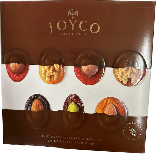 2537: ASSORTED CHOCOLATE COVERED DRIED FRUITS - 8/157G $8