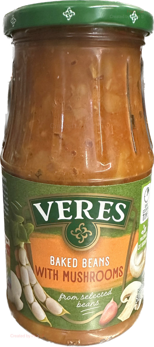 2552: VERES - BAKED BEANS W/MUSHROOMS  - 12/500G - $3.50
