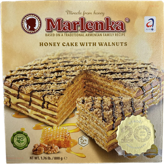 2580: MARLENKA HONEY CAKE WITH WALNUTS (Refrigerated) 6/800g $22
