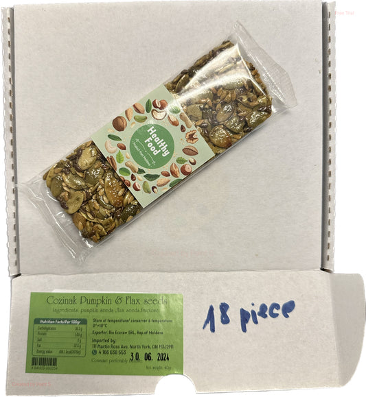 2589: Cozinak Pumpkin, flax seeds 18/40g $0.9