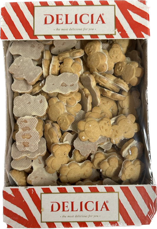 2608: Delicia "Mini Mishka" biscuits  1/300g $4.3