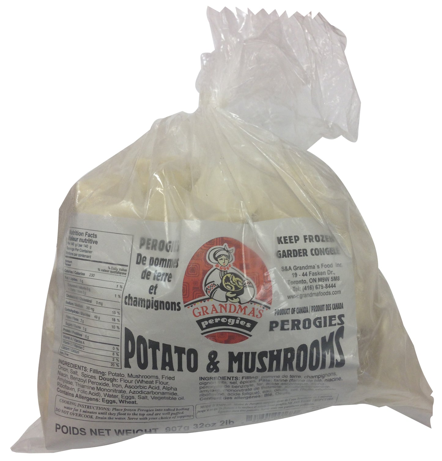 1177: GRANDMAS POTATO MUSHROOM PEROGIES - 14/908G - $6.50