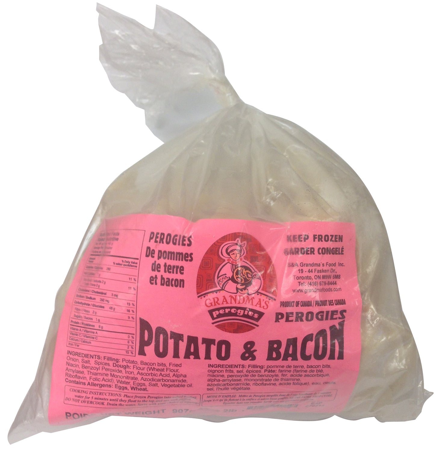 1178: GRANDMAS POTATO BACON PEROGIES - 14/908G - $6.50