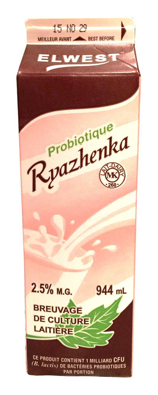 El West Ryazhenka 2.5 %  SOLD BY PC - 12/944ML - $2.62