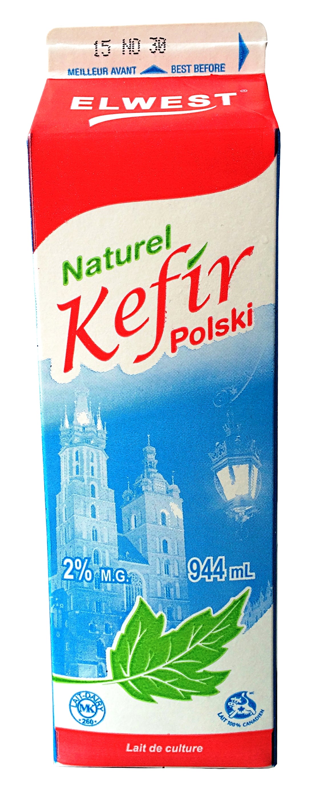 ELWEST KEFIR POLSKI 2%  SOLD BY PC - 12/944ML - $2.62