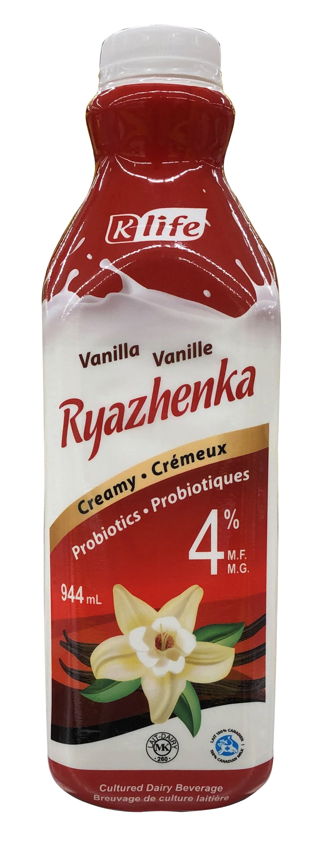 K.LIFE RYAZHENKA 4% VANILLA SOLD BY PC - 12/944ML - $3.39