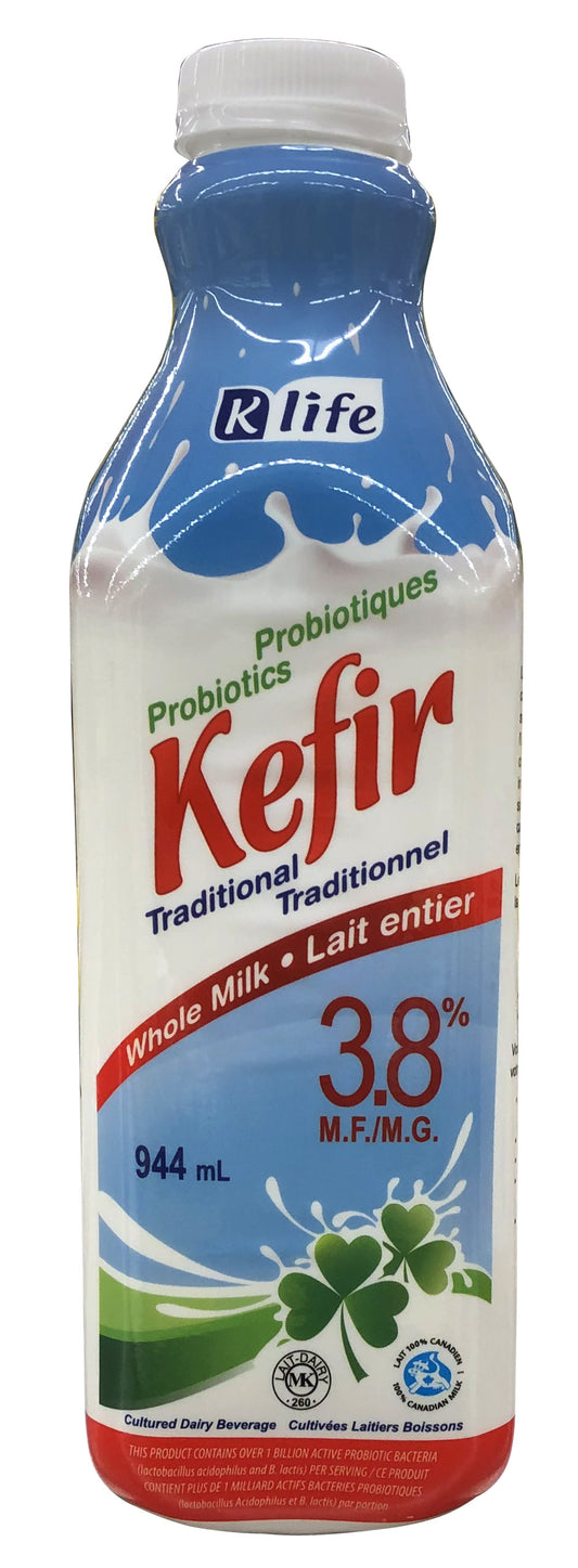 K.LIFE KEFIR WHOTE MILK 3.8% M.F - SOLD BY PC - 12/944ML - $2.99