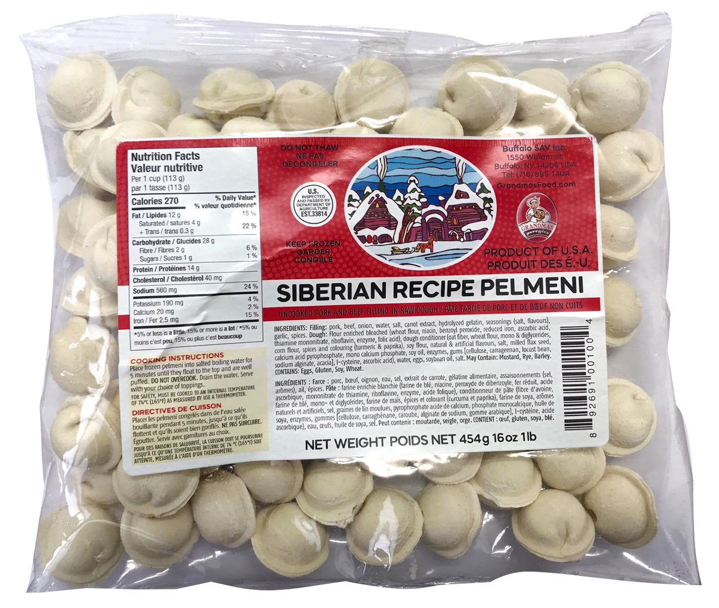 1334: GRANDMAS - MINI SIBERIAN PEROGIES - 24/454G - $4.50